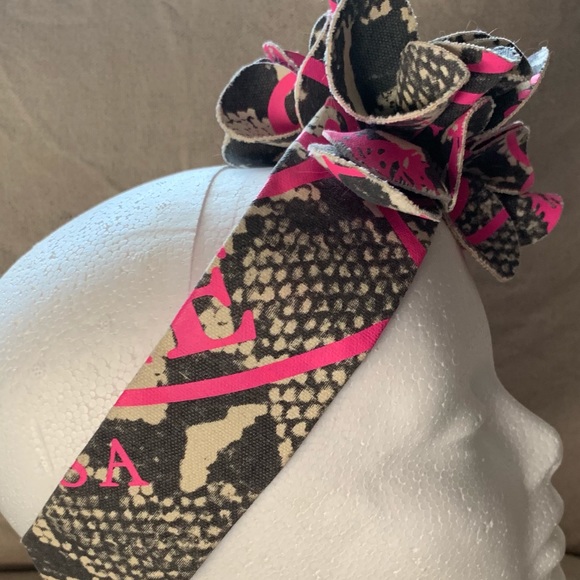 🖤💗 Y2K Juicy Couture Bow Headband Snakeskin - Picture 13 of 16